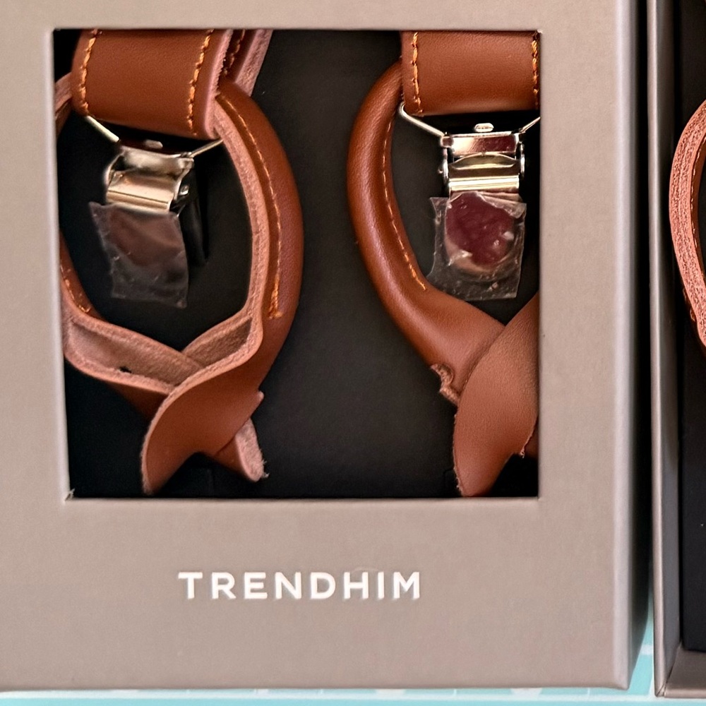 Trendhim Dark Grey and Leather Suspenders - second of two pairs